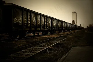 货运火车，火车，筒仓