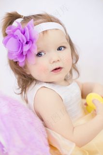 婴儿，肖像，女孩，花，可爱