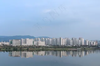 韩国，汉江，首尔，文物，公寓，景观