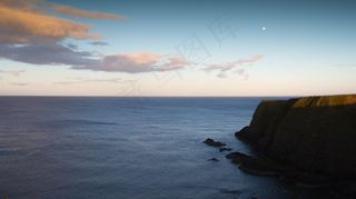 沿海，风景，月亮，农历，饱满，明亮，暮光之城