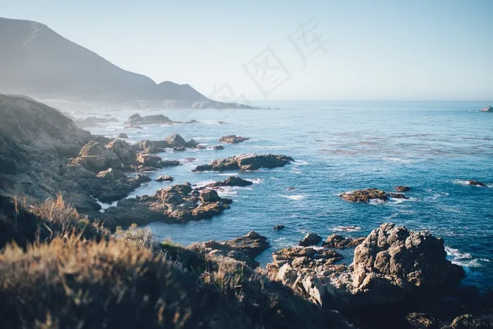海，海景，悬崖，荒野，自然，天空，海洋