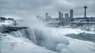 尼亚加拉大瀑布，瀑布，摩天塔，加拿大，美国