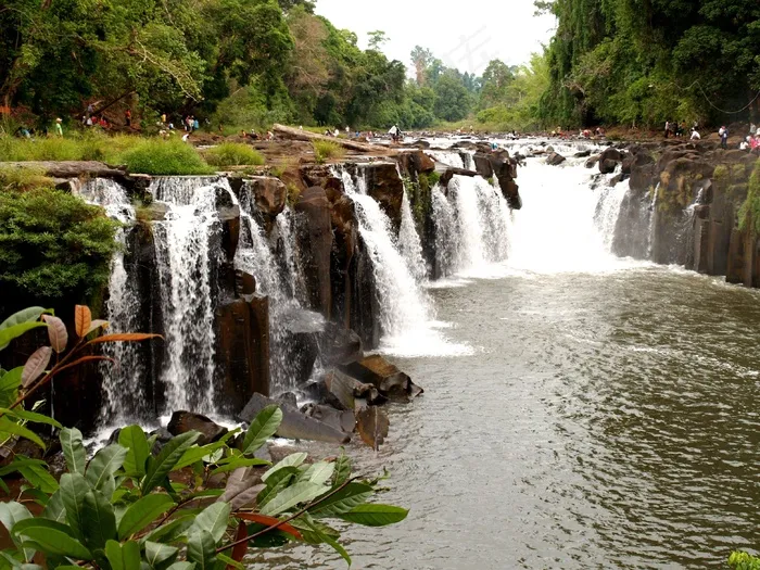瀑布，秋天，秋天，自然，森林，景区，流