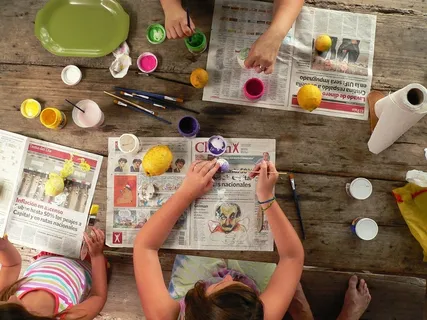 艺术，油漆，绘画，蛋彩画，工艺品，儿童，颜色