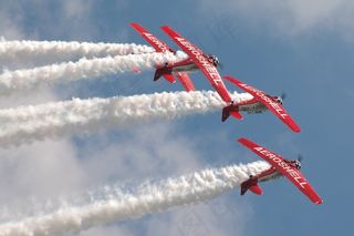 飞机，航展，红色，空气，航空，飞，飞机