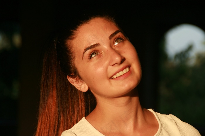 女孩，肖像，微笑，美