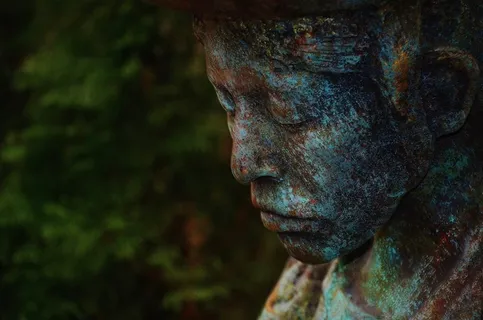 头，肖像，忧郁，纪念碑，心情