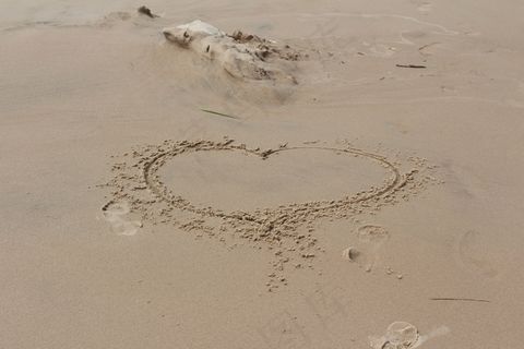 心，爱情，浪漫，形状，图标，海滩，符号