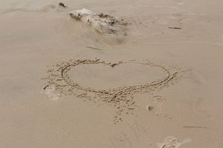 心，爱情，浪漫，形状，图标，海滩，符号