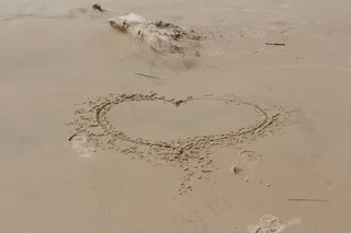 心，爱情，浪漫，形状，图标，海滩，符号