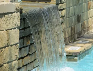 瀑布，级联，水，石头，砖，湿，美容