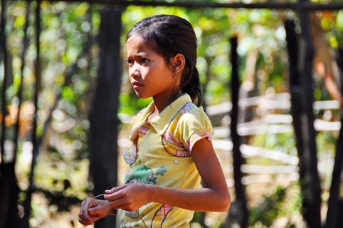 女孩，Kambodscha，儿童