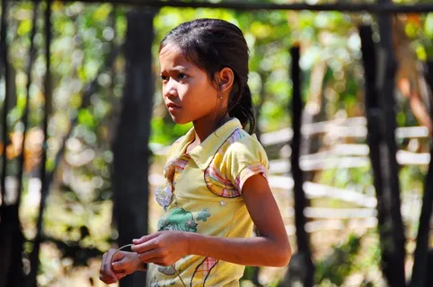 女孩，Kambodscha，儿童