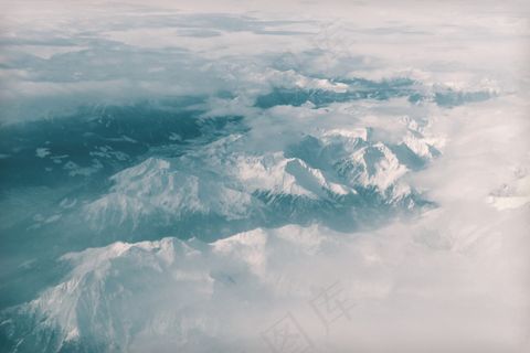 山，意见，鸟瞰图，性质，云，天空，高峰