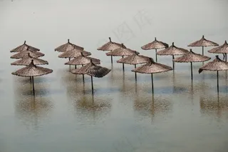 洪水，雨伞，棕色，水，阳伞，自然，木材