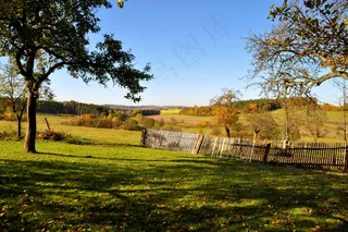 土地，田园诗，景观，篱笆，农业，草地