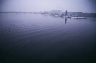 天空,江河,桥梁,树,地板砖,蓝河