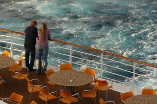 对，人类，巡航，船舶，游轮，甲板，栏杆