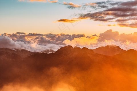 云景，山，天空，自然，风景，日出