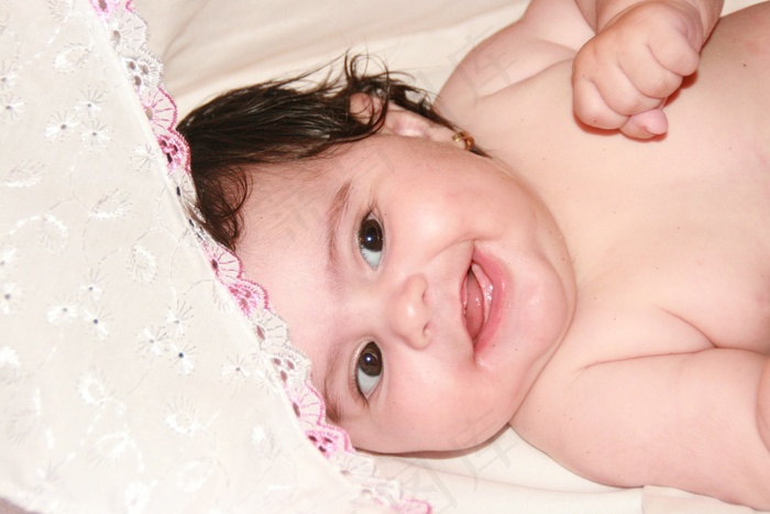 蹒跚学步，微笑，无罪，肖像，女孩，甜