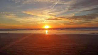 日落，海洋，海滩，海滩日落，海岸，景观