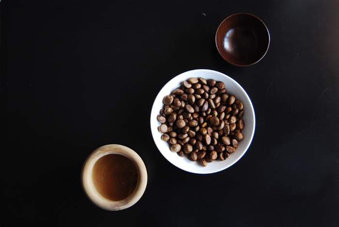 抽象，黑色背景，种子，碗，光