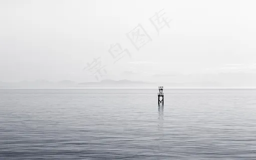 海洋,湖泊,江河,帆船,冲浪,海黑色和白色海洋系泊浮标