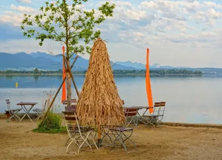 假期，恢复，海滩，夏天，湖泊