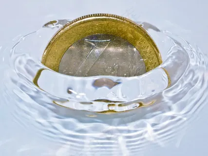 欧元，钱，硬币，水，素描