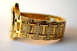 手表，手腕，乐队，金，珠宝，宝石，镶嵌