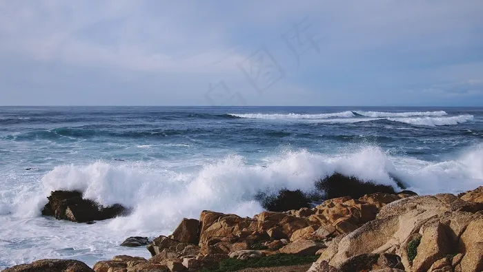 海洋，海，波浪，岩石，海岸，水，溅