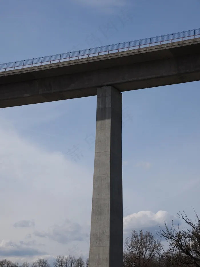 桥，高，建筑，道路，桥接，桥墩