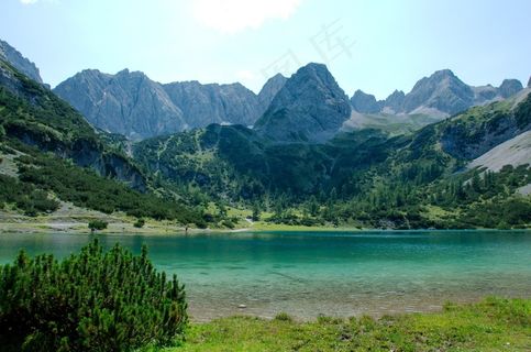 Seebensee，高山，埃尔瓦尔德，Bergsee，山