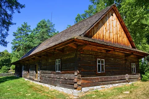 Sanok,露天博物馆,乡村小屋,木球 Sanok,露天博物馆,乡村小屋,木球