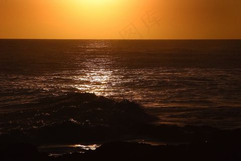 日落，海，海滩，景观，哥斯达黎加，颜色，水