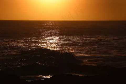 日落，海，海滩，景观，哥斯达黎加，颜色，水