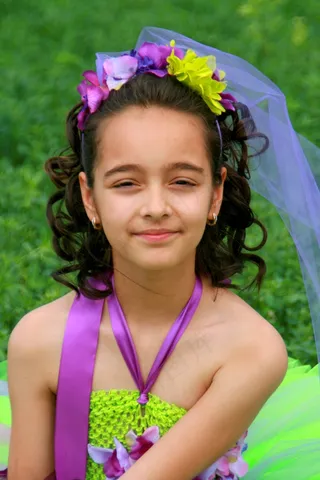 女孩，公主，鲜花，夏天，儿童，肖像