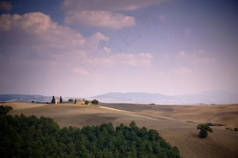 景观，意见，建筑，小山，修道院，托斯卡纳