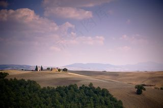 景观，意见，建筑，小山，修道院，托斯卡纳