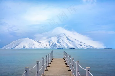 码头，码头，海洋，沧海，湖泊风景，水，山，雪