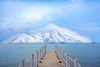 码头，码头，海洋，沧海，湖泊风景，水，山，雪
