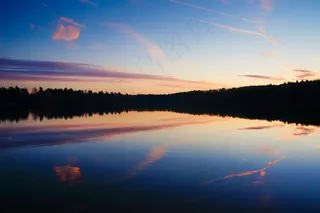 大自然，湖，水，反射，玻璃状，平静，镜子