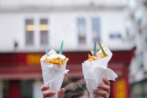 冰激凌,甜品,咖啡,纸鸽,饮料/饮品,法式炸薯条芯片蛋黄酱食物
