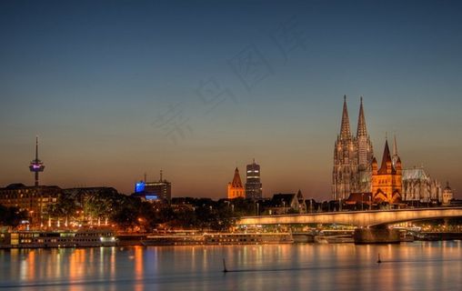 科隆，凯特琳·唐，大教堂，教堂，城市，天际线，江