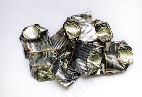 锡罐，罐头，凹陷的金属，锡，容器，银