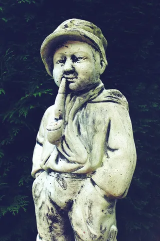 雕塑，小伙子，男子，男孩，管，吸烟，脸，艺术