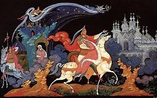 普希金俄罗斯童话故事Palekh -olga-lednichenko-