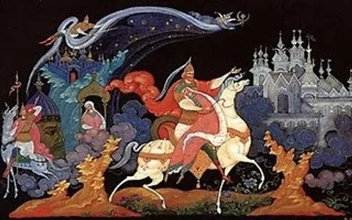 普希金俄罗斯童话故事Palekh -olga-lednichenko-