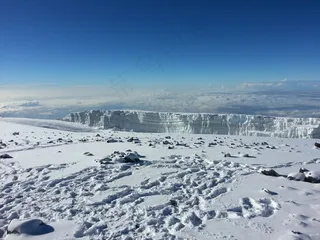 乞力马扎罗山，雪，滑雪板，冒险，蓝蓝的天空