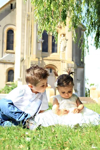 女孩，男孩，白色，仪式，太阳晒，新鲜，漂亮，美容